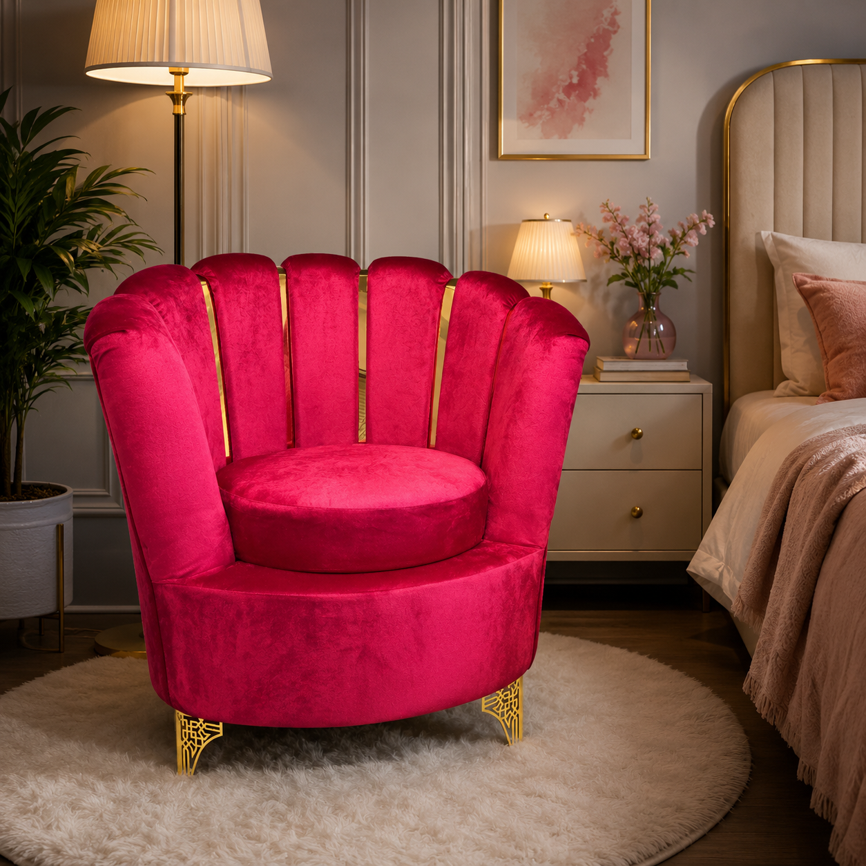 Butterfly Sofa Red Color Velvet 28/30 inch