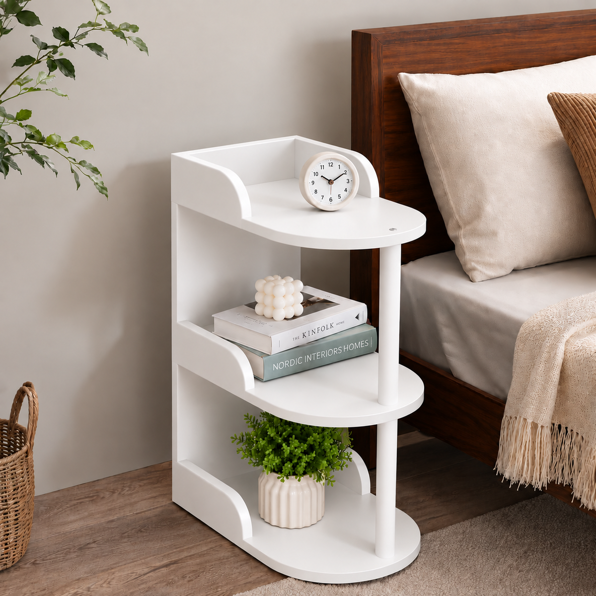 Bedside Table White