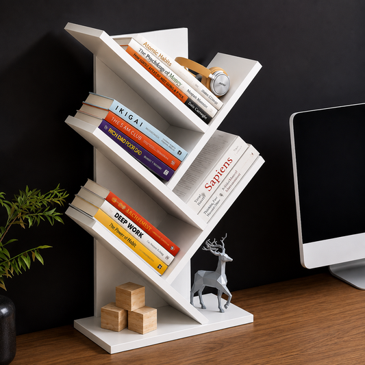 Table Top Tree Bookshelf White