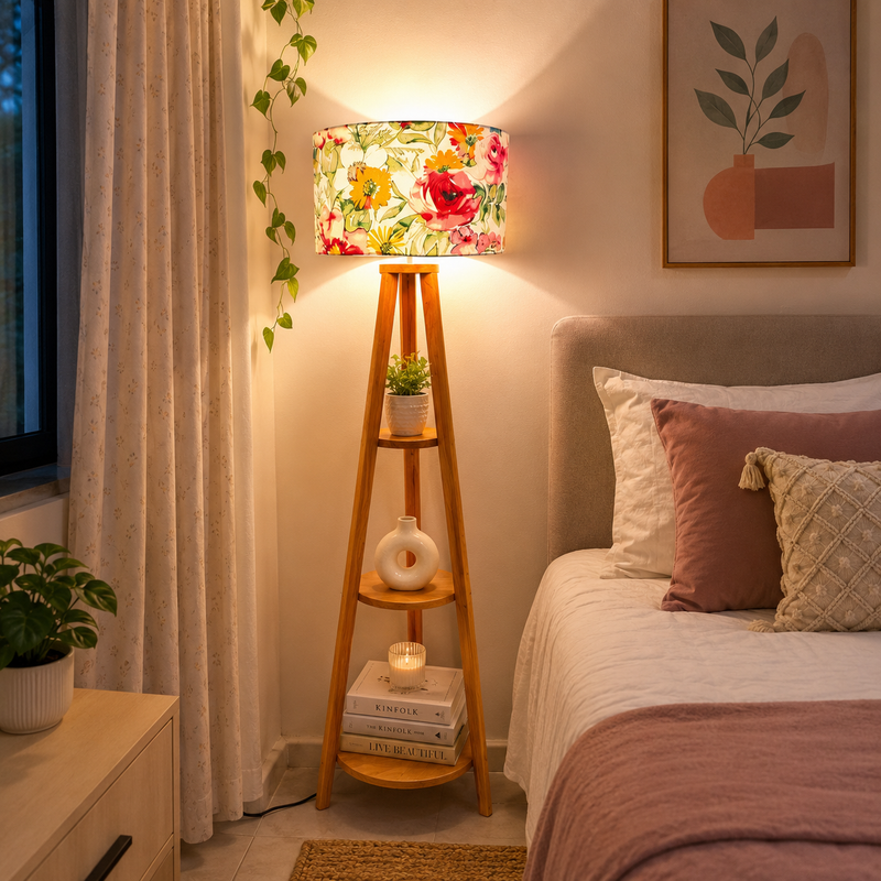 Floor Lamp Round Leg 3 shelves