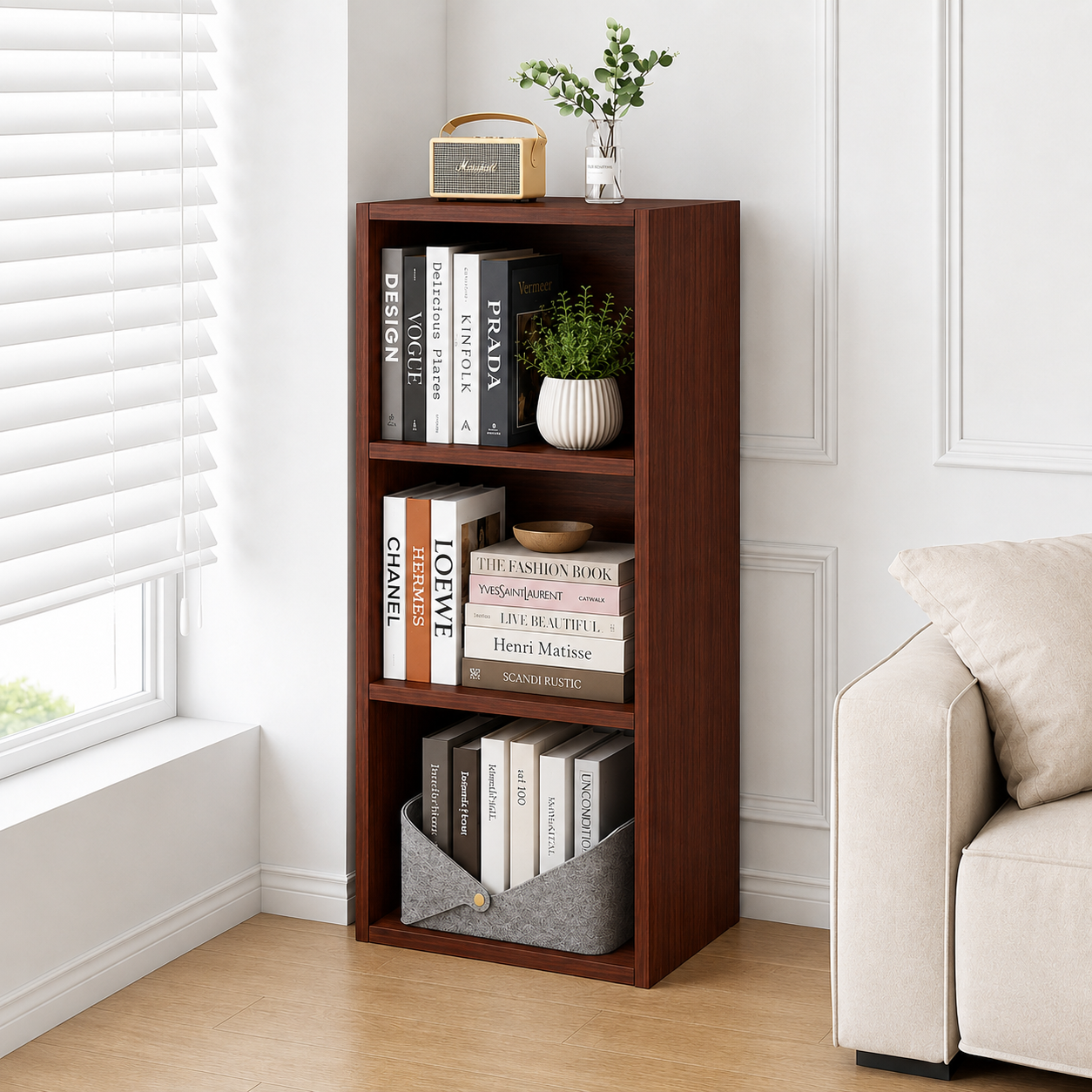 3 Layer Bookshelf Chocolate