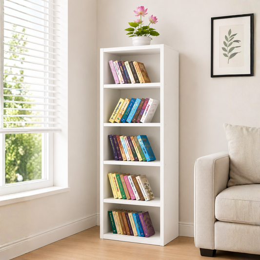 5 Layer Bookshelf White