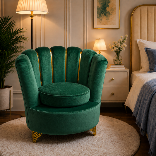 Butterfly Sofa Green Color Velvet Sofa 28/30 inch