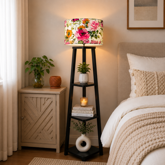 Corner Shape Floor Lamp Black color
