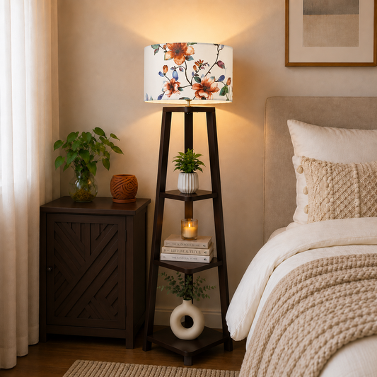Corner Shape Floor Lamp Chocolate color