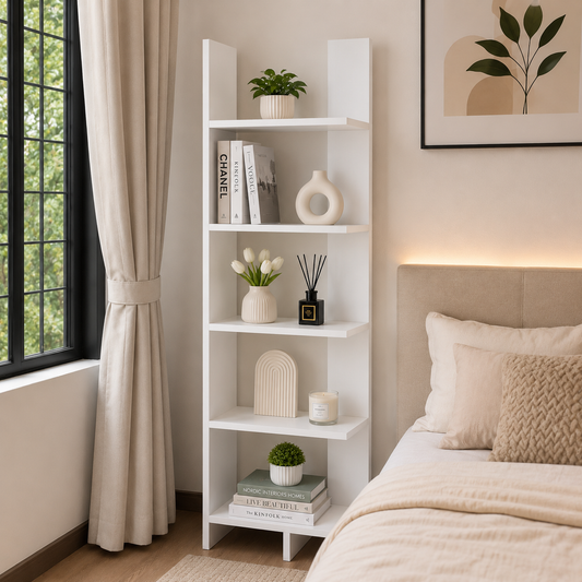 Corner Bookshelf White