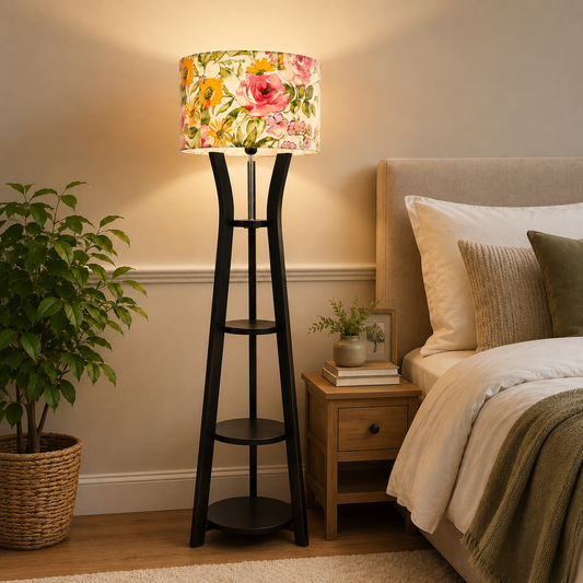 Corner Floor Lamp L Shape Black Color