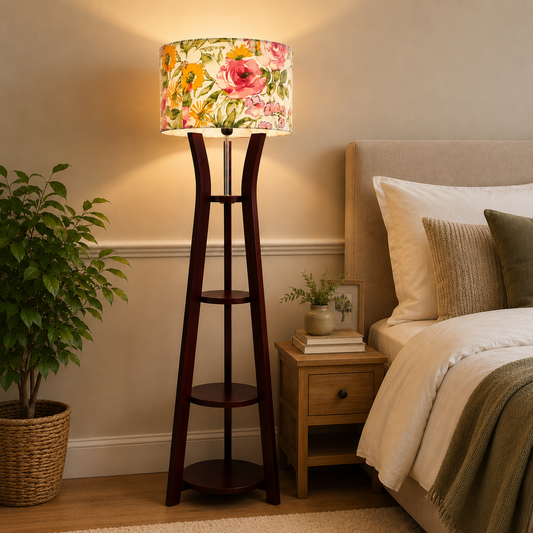 Corner Floor Lamp L Shape Chocolate Color