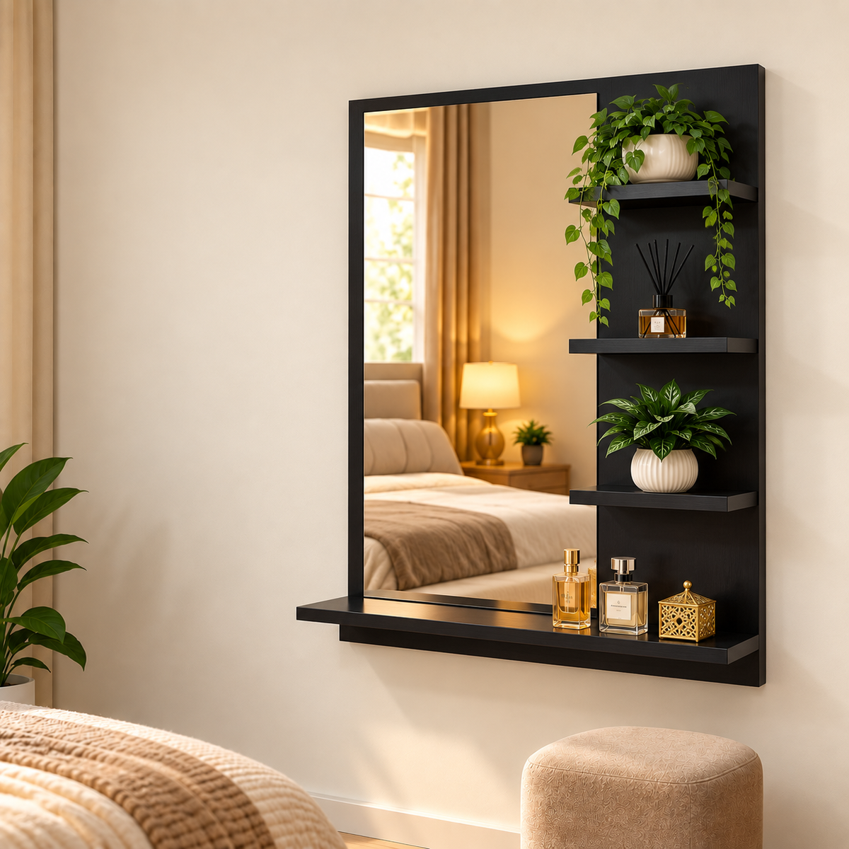 Mirror Shelf Black