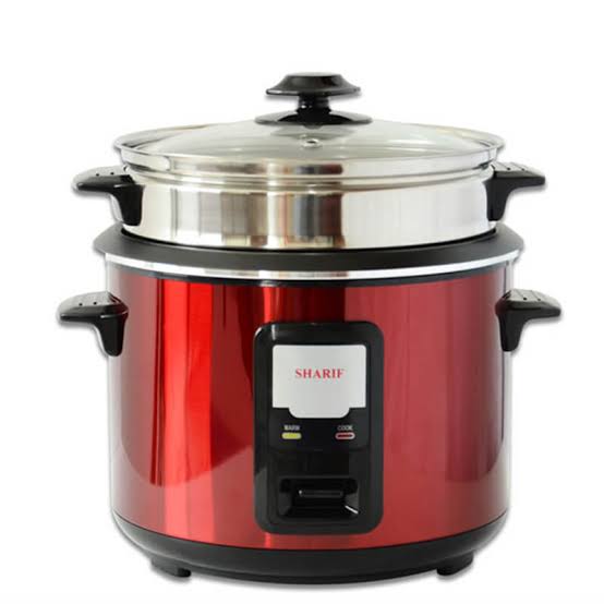 Sharif Rice Cooker 2.8 Ltr Double Pot SS+Nonstick