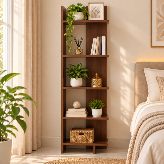 Corner Bookshelf Chocolate