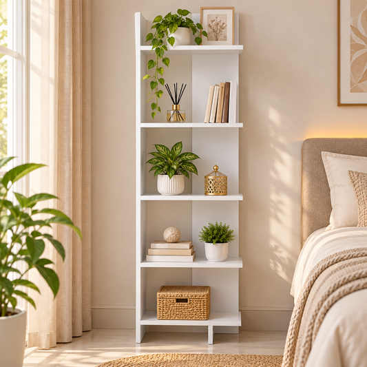 Corner Bookshelf White